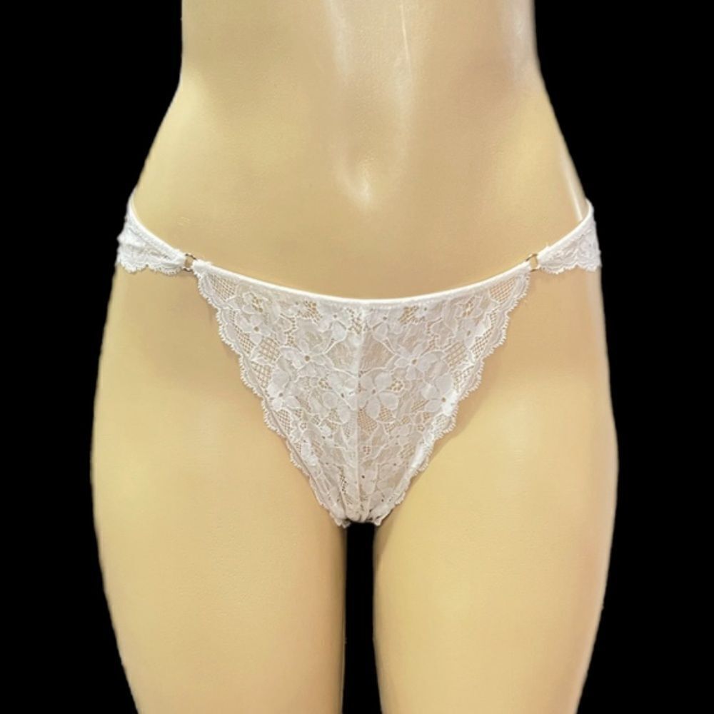 Victoria’s Secret Dream Angels Sexy Sheer Lace Thong panty White XLarge